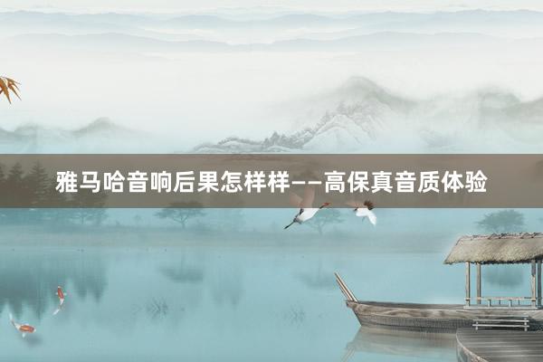 雅马哈音响后果怎样样——高保真音质体验